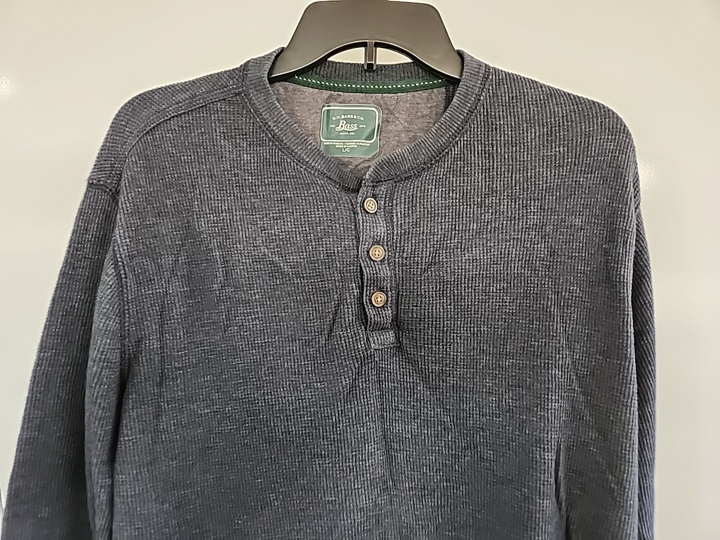 Men’s G.H. Bass & Co Long Sleeve Shirt Size Large Slate Dark Navy/Gray