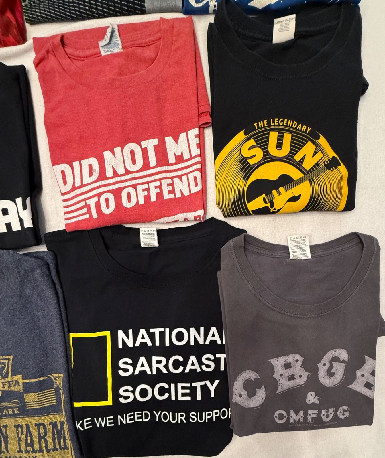 Lot Of 12 T-Shirts Sizes L XL Y2K Modern Humor Hard Rock Ralphie Music Etc