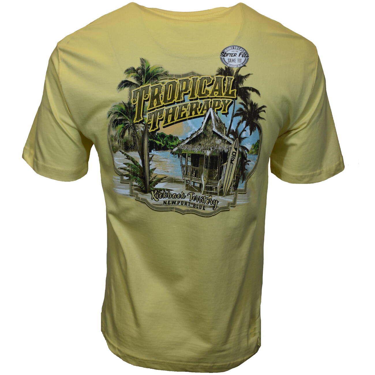 Men’s T-Shirt Tropical Therapy Kickback Territory NEWPORT BLUE Yellow M L XL 2XL