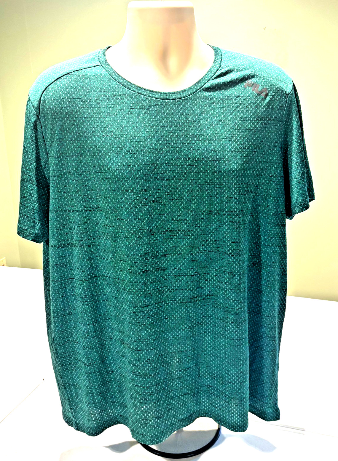 FILA Sport Men’s Dark Green Print Short-Sleeved T-Shirt Size XL