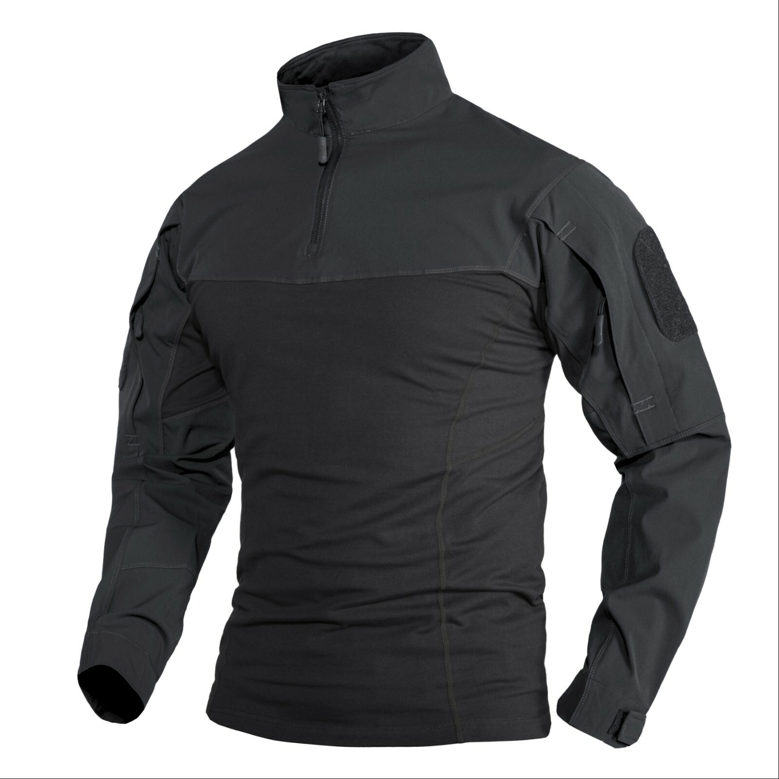 TACVASEN Men’s Long Sleeve Army Tops 1/4 Zip Slim Fit T-Shirts Training Shirts