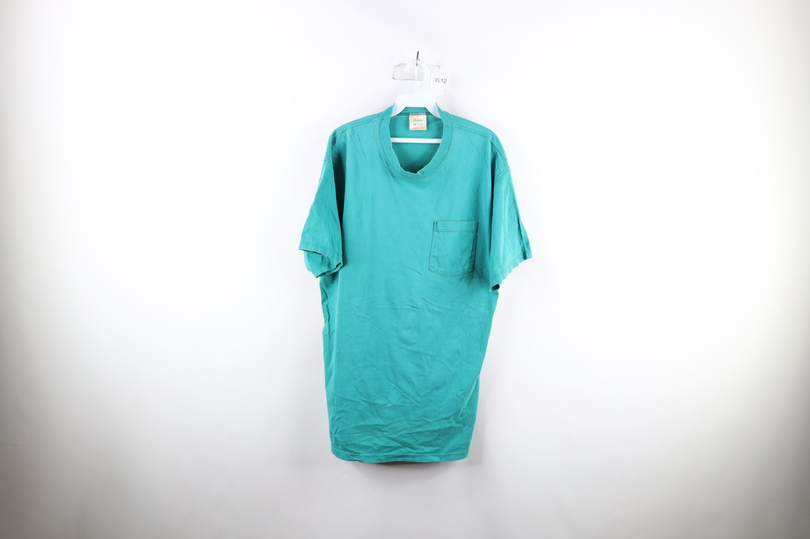 Vtg 90s Russell Athletic x LL Bean Mens 2XL XXL Faded Blank Pocket T-Shirt USA