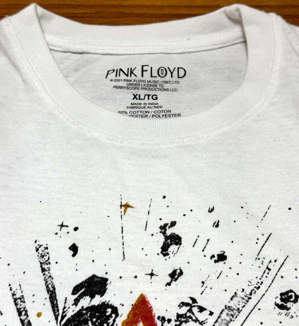 Pink Floyd Dark Side of The Moon Long Sleeve Shirt Mens XL White Band Graphic