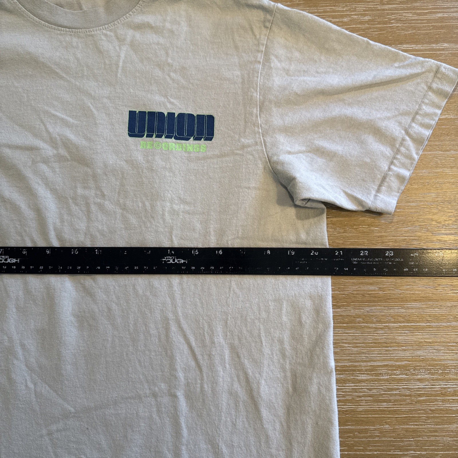 Union Los Angeles 30 Year Recordings T Shirt Size 2 Medium Vintage Light Bone