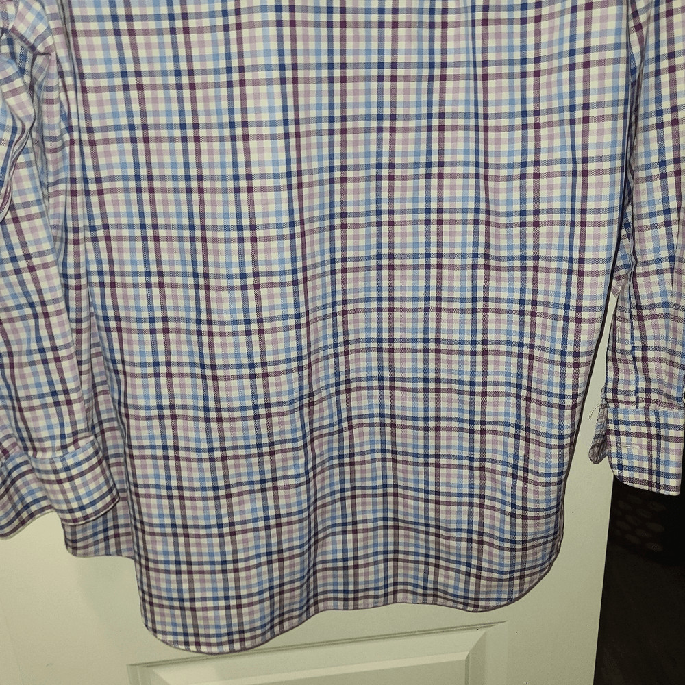 Croft & Borrow Purple Plaid Non Iron Men’s Button Down