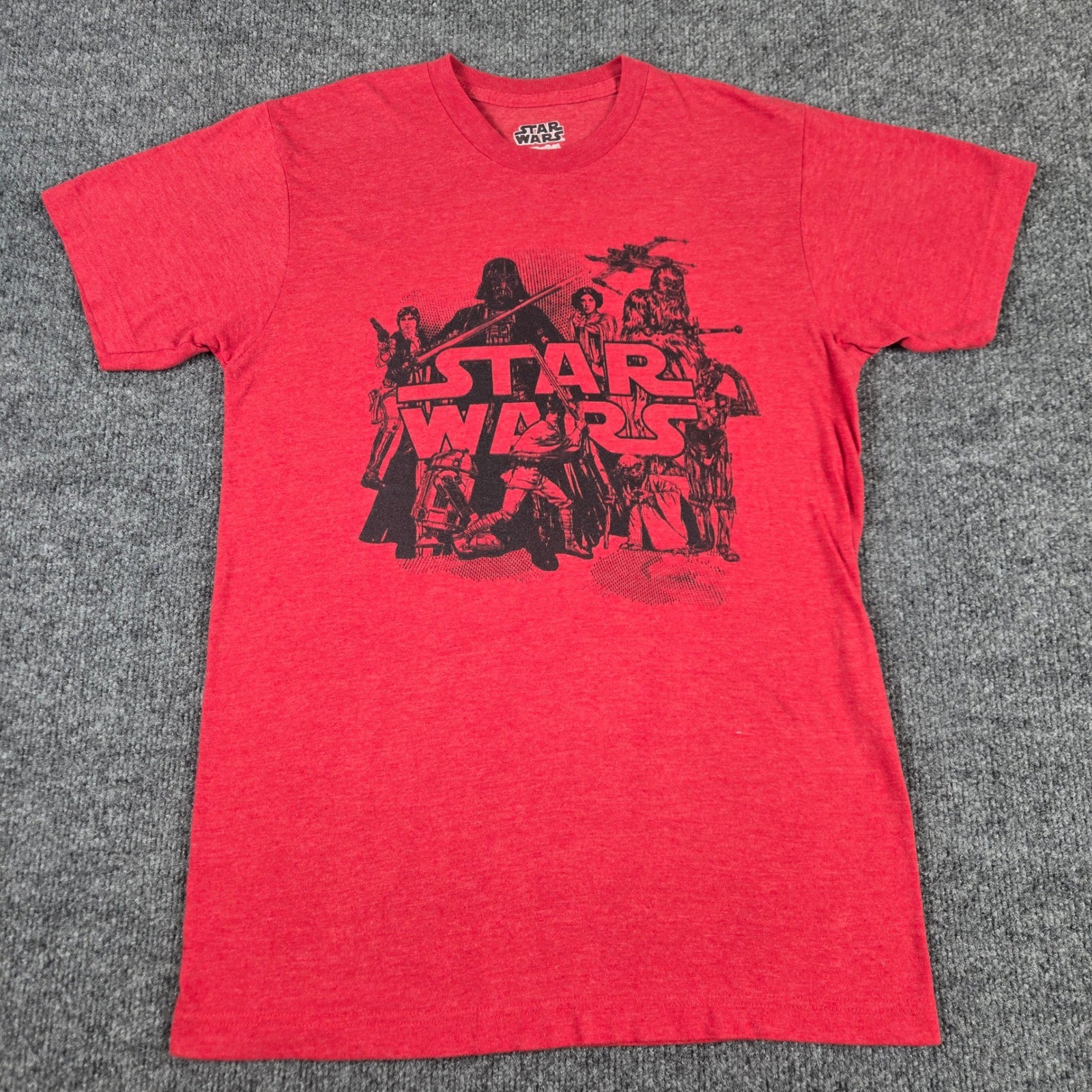 Star Wars Graphic T-Shirt Mens Small Red Mad Engine Character Print (T9)