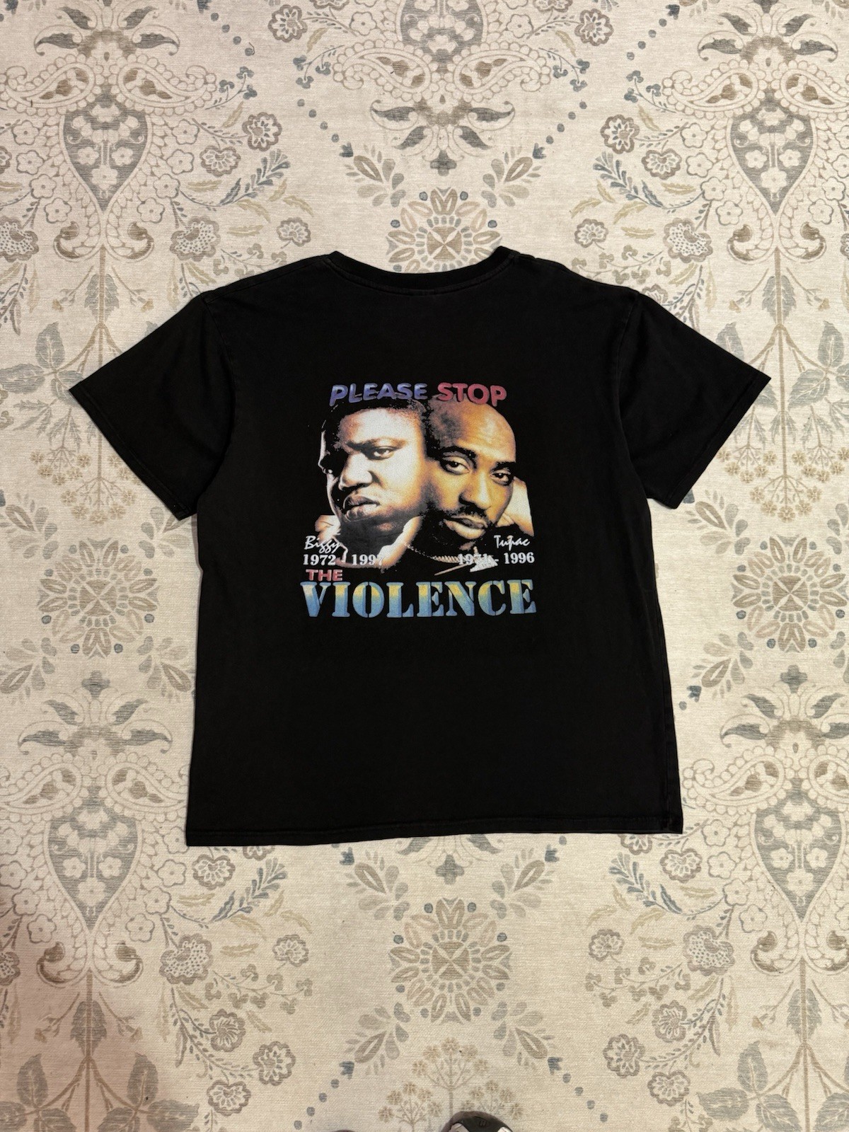 Vintage Y2K 2Pac Biggie Smalls Please Stop The Violence Rap Tee Size Large