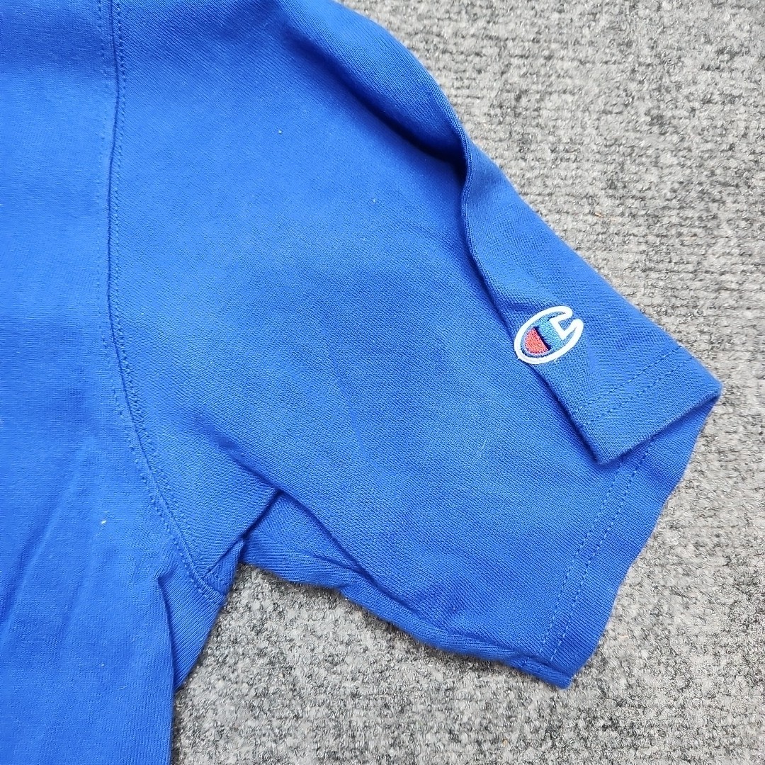 Vintage Champion Athletic Blank T-Shirt Men XL Sportswear Plain Blue Late 90s