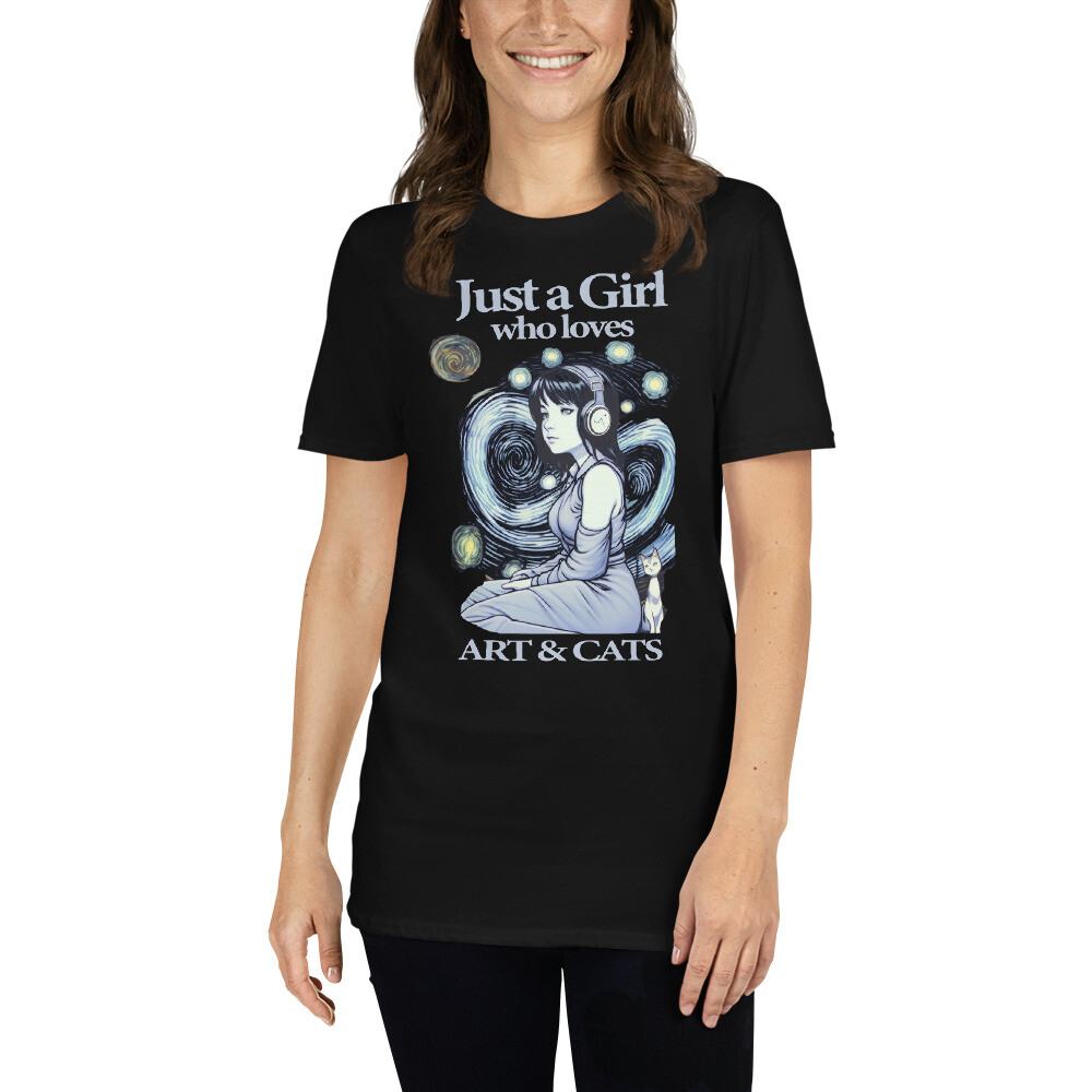 Just A Girl Who Loves art and cats T-Shirt