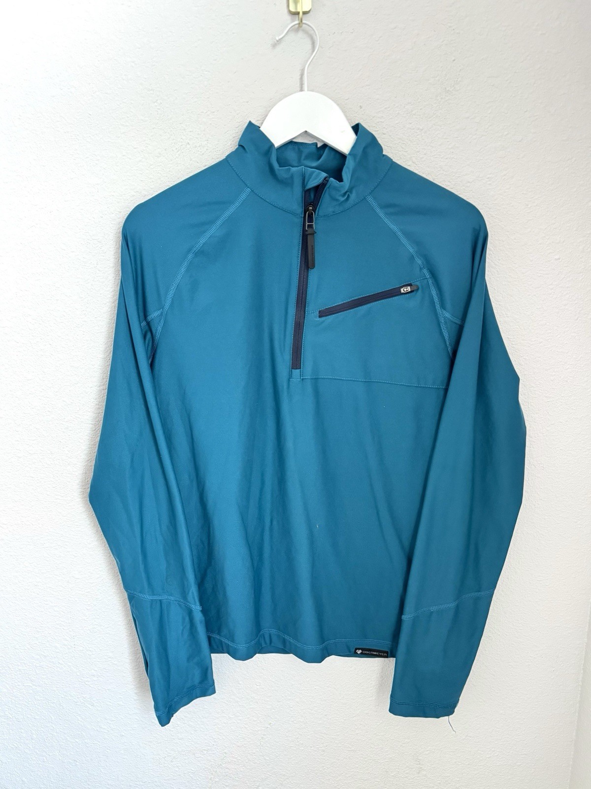 Obermeyer Flex 1/4 Quarter Zip Base Layer Top Men’s Teal Blue Agave Small S