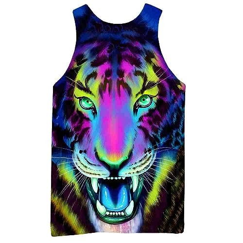 Colorful Rainbow Leopard 3D Tank Top Mens Womens Unisex