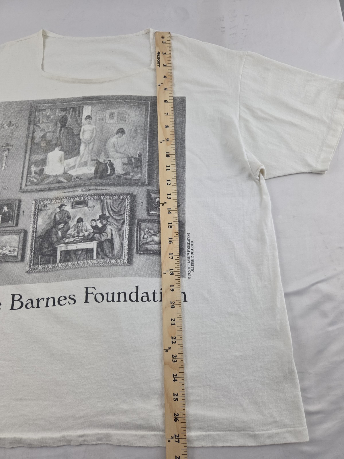 The Barnes Foundation Tshirt 1995 Vintage 90s Single Stitch Square Neck Large