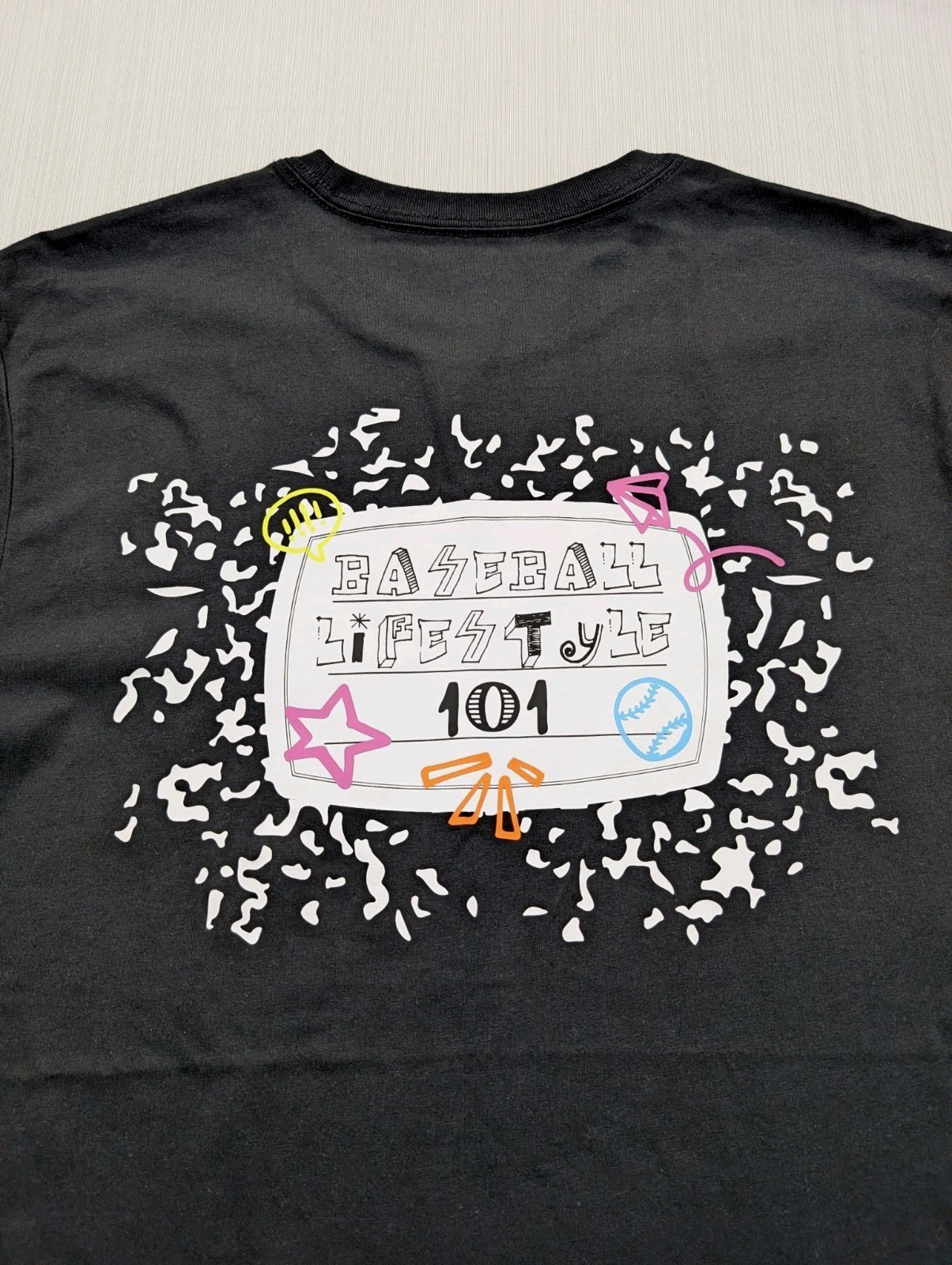 New Mens Baseball Lifestyle 101 Composition TShirt Tee Sz Large Black