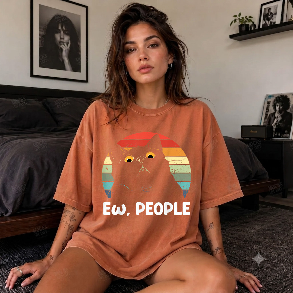 Comfort Colors® Ew People Funny Black Cat Lover T-Shirt