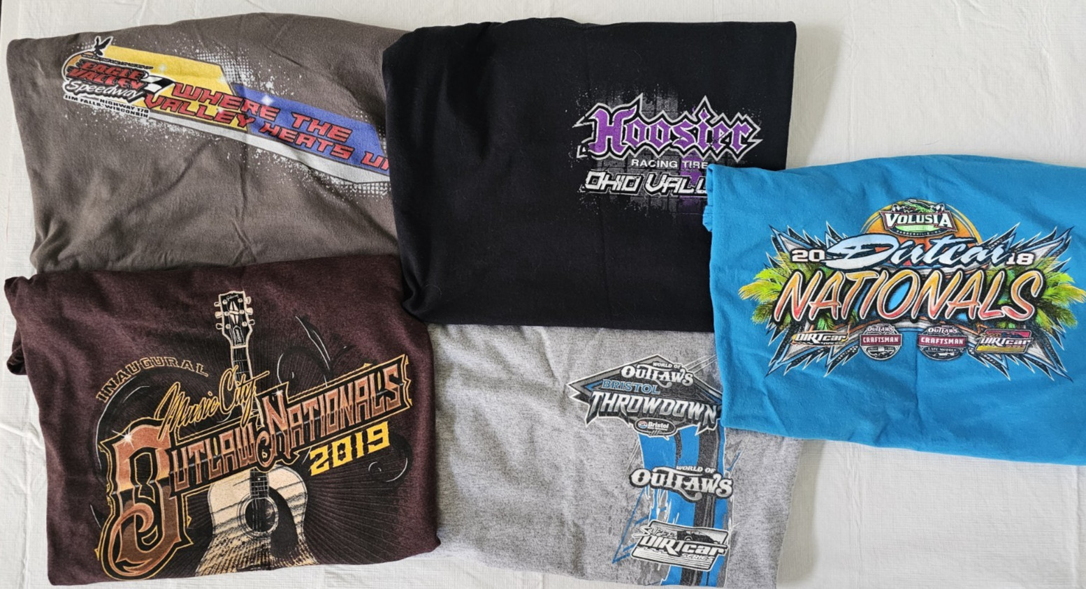 Lot of (5) Racing Event T-Shirts Music City Dirt Car Nationals Hoosier 2XL