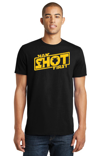 Star Wars Themed Han Shot First T-Shirt – Printed in the USA