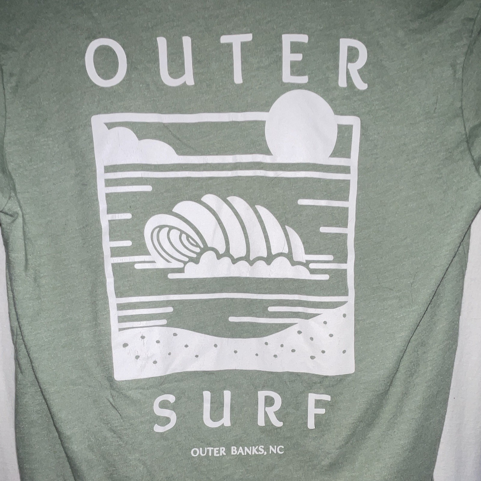 Bella + Canvas Double-Sided Outer Surf OS Green Graphic Crew Neck T-Shirt S