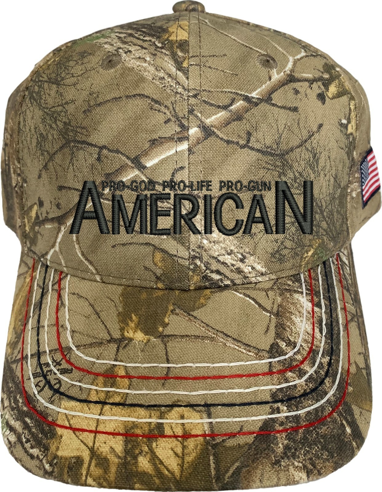 Pro God Pro Life Pro Gun 1 Color Embroidered Camo Structured Adjustable Hat