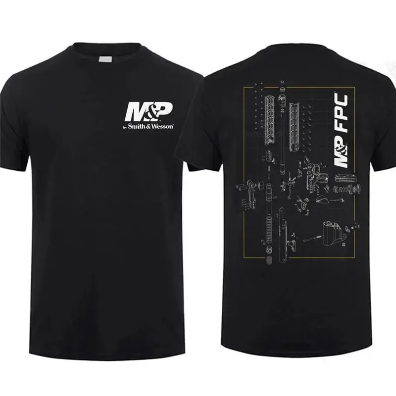 Tactical Rifle Blueprint Graphic T-Shirt Shooting Range Gun Tee