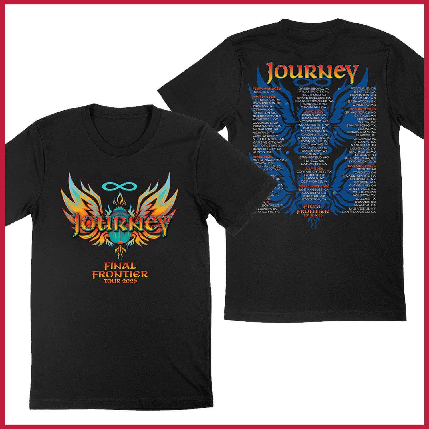 HOT SALE – Journey Final Frontier Tour 2026 Merch T-Shirt Remake Gildan for fans