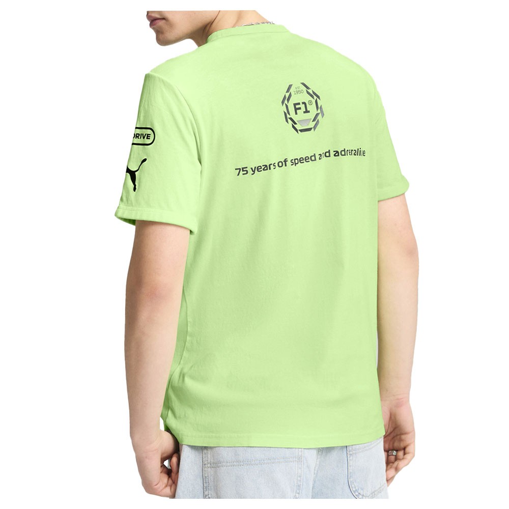 PUMA F1 Graphic Ringer Crew Neck Short Sleeve T-Shirt Mens Green Casual Tops 631