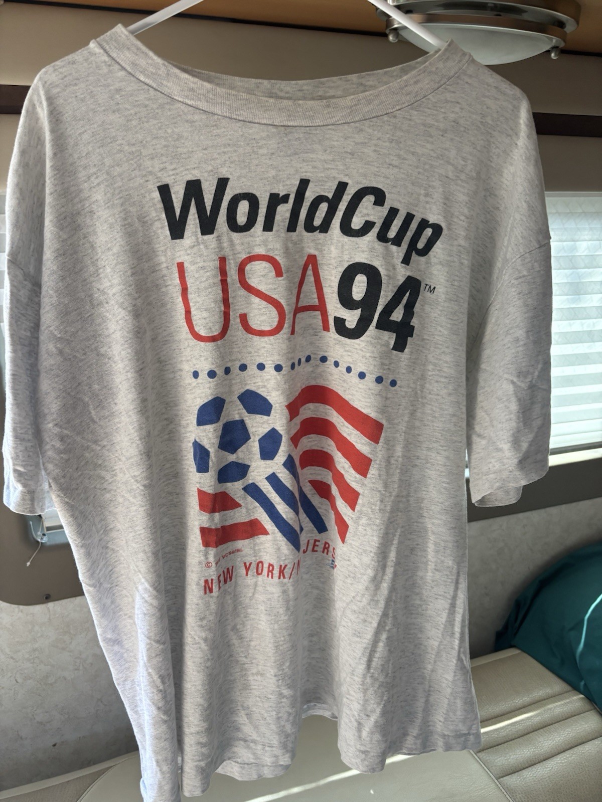 World Cup USA 94 1990s Men’s L Gray Graphic Crew Neck Cotton Tee