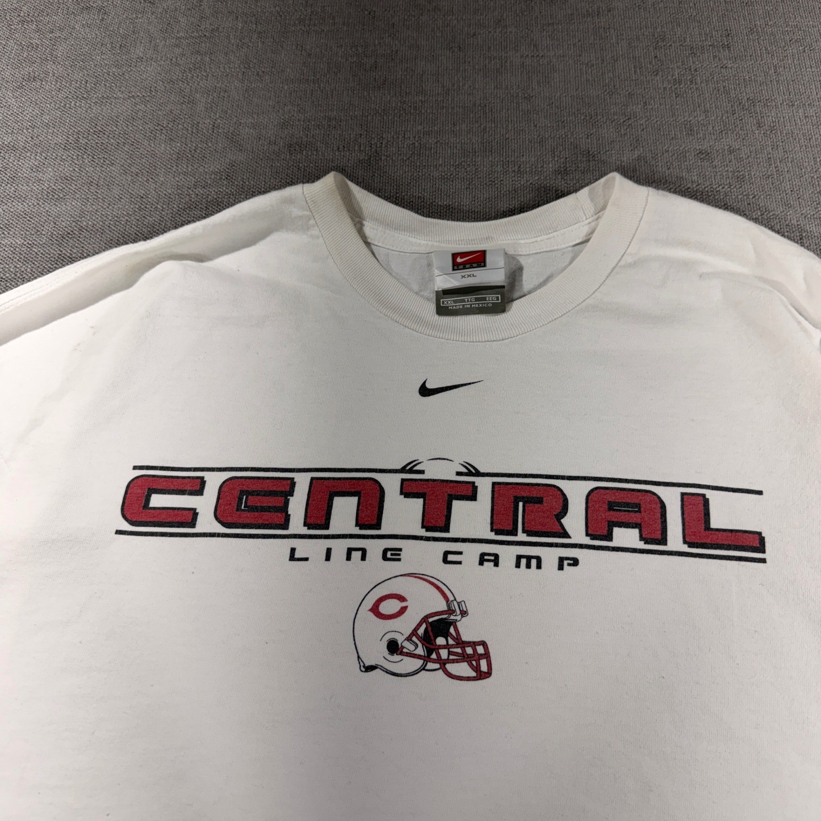 Nike T-Shirt Mens XXL White Good Central Line Camp Football Graphic Tee