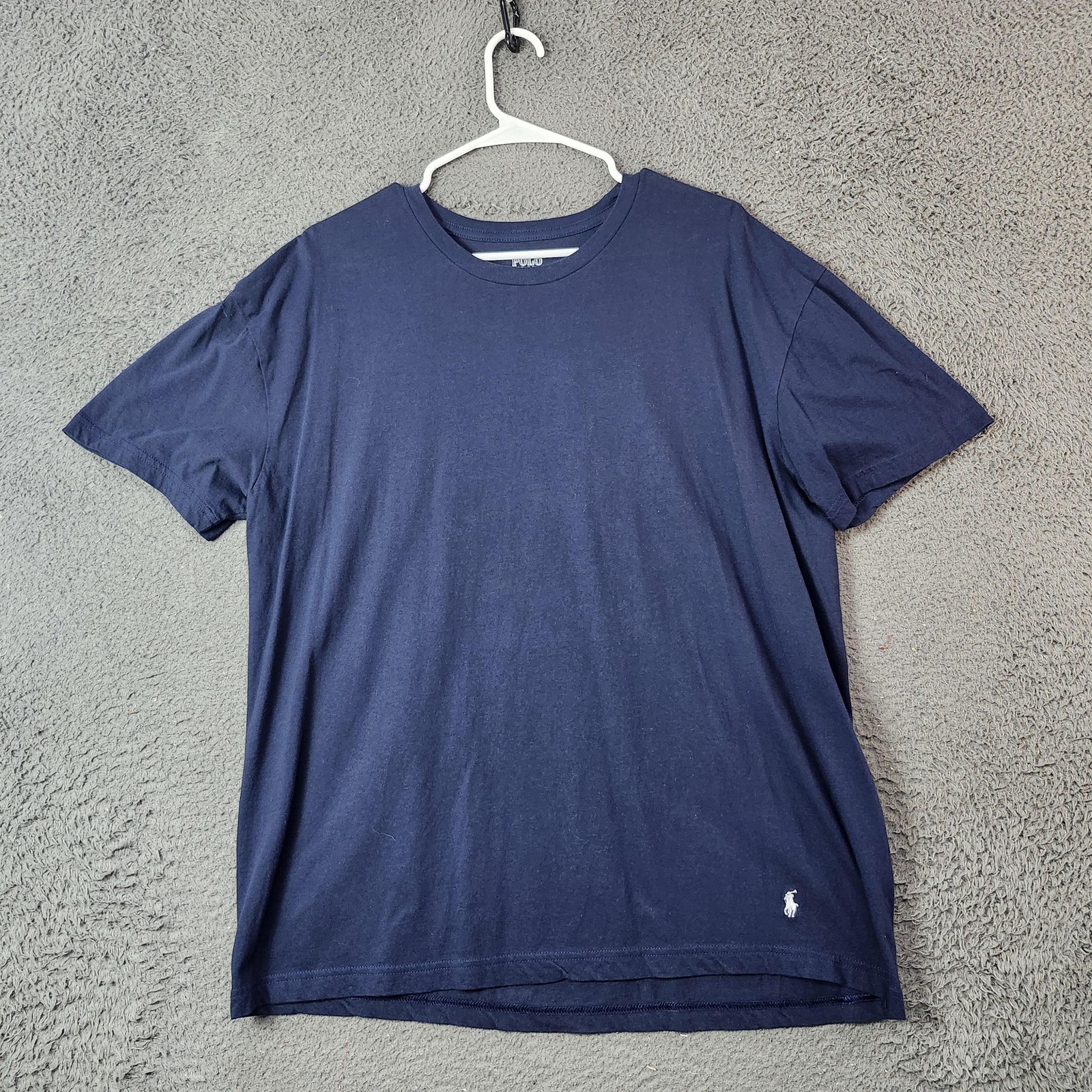 Polo Ralph Lauren Shirt Mens XL Navy Blue Classic Fit Pony Logo Crewneck Cotton