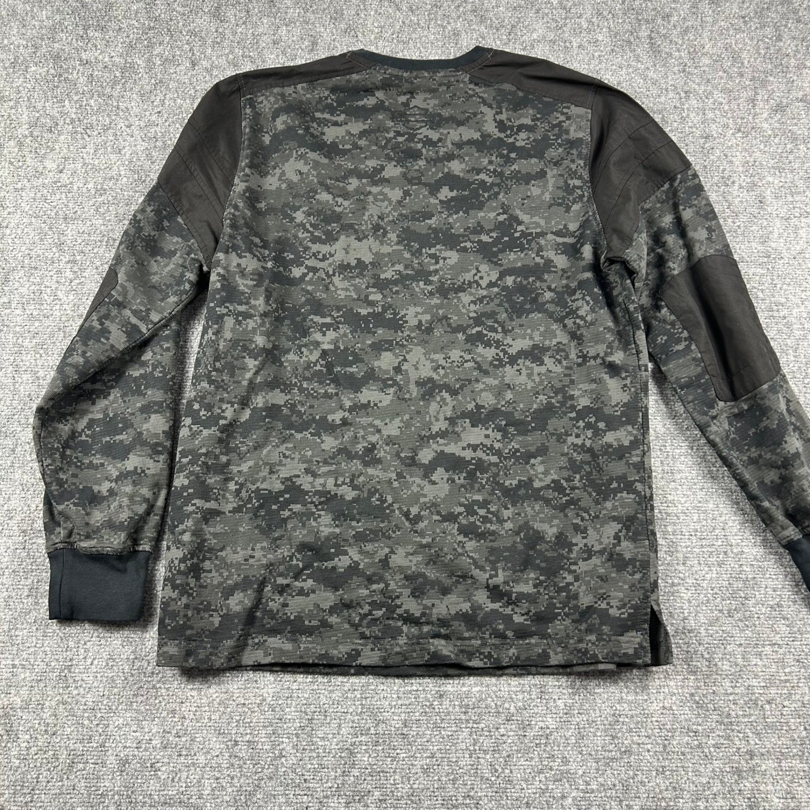 Harley-Davidson Shirt Mens M Grey Digital Camo Long Sleeve Tactical Elbow