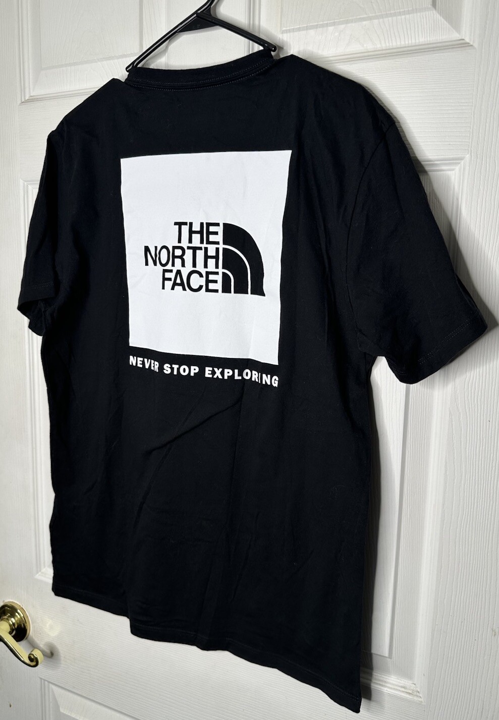 THE NORTH FACE Mens Black Shirt Short Sleeve Tee – Double Sided Logo Size M