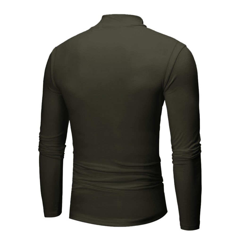 Mens High Neck Long Sleeve Polo T-Shirt Tops Winter Baselayer Turtle Neck Jumper