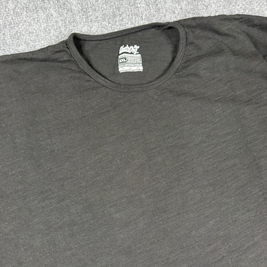Underdog Hemp T-Shirt Mens 2XL Black Short Sleeve Bamboo Organic Cotton Slub