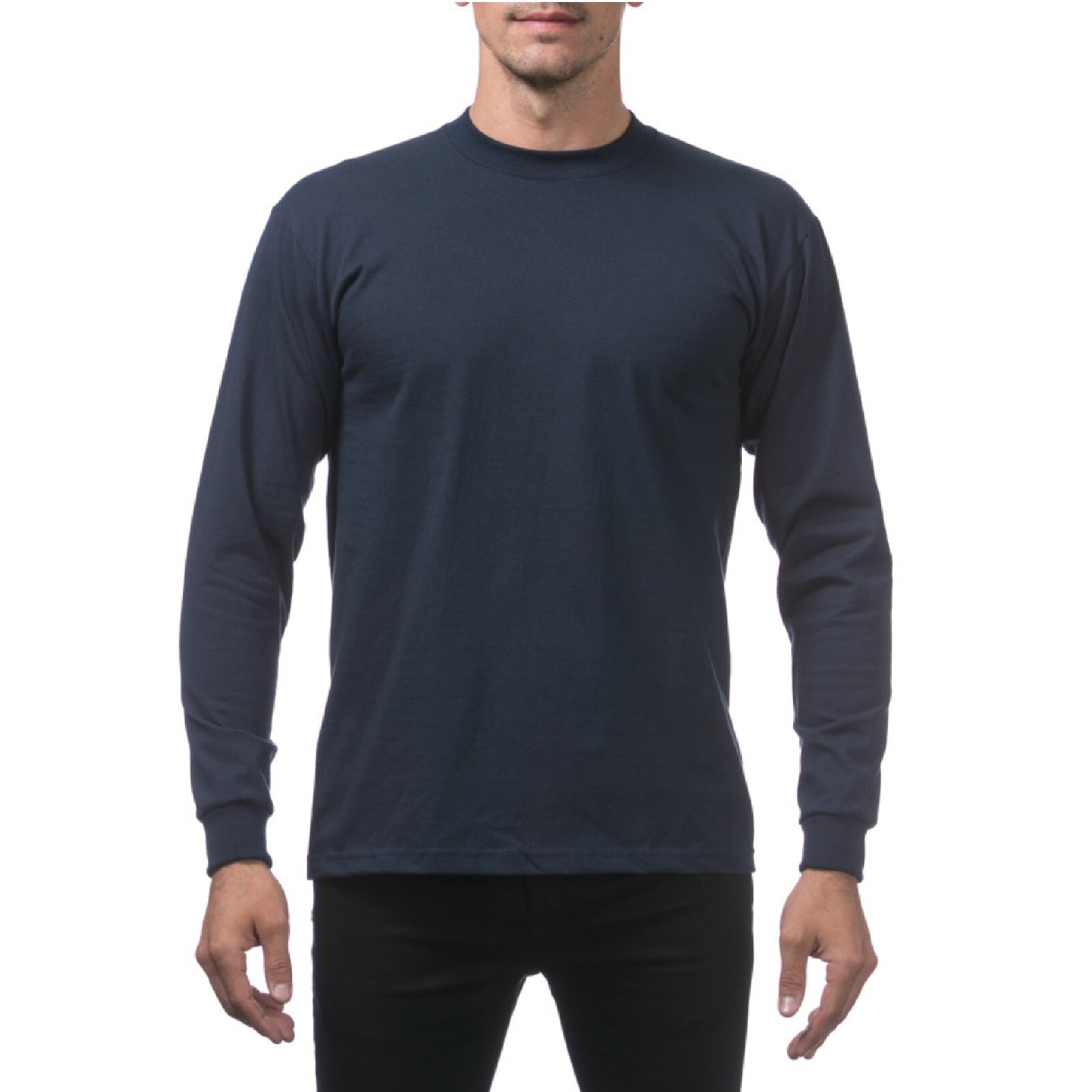 3 PACK PROCLUB MENS HEAVYWEIGHT LONG SLEEVE T SHIRTS PRO CLUB CASUAL COTTON TEE