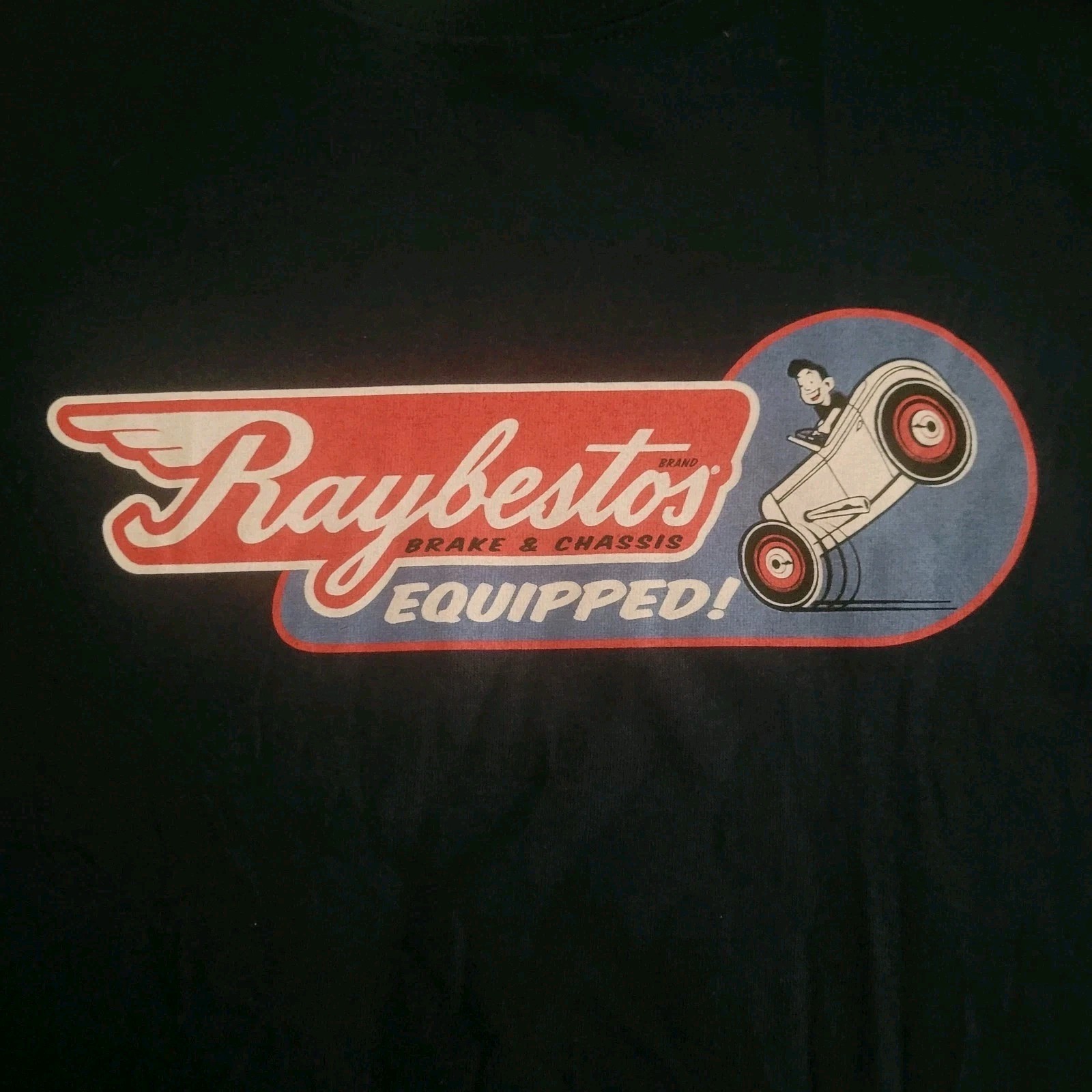 Raybestos Brake & Chassis Equipped XLG Classic Car Navy Blue T-Shirt
