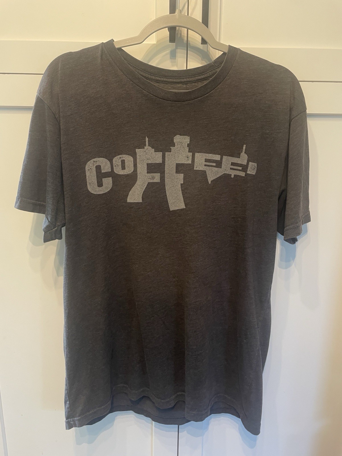 Black Rifle Coffee Company Short Sleeve Gray T-Shirt LARGE Veteran Military USA