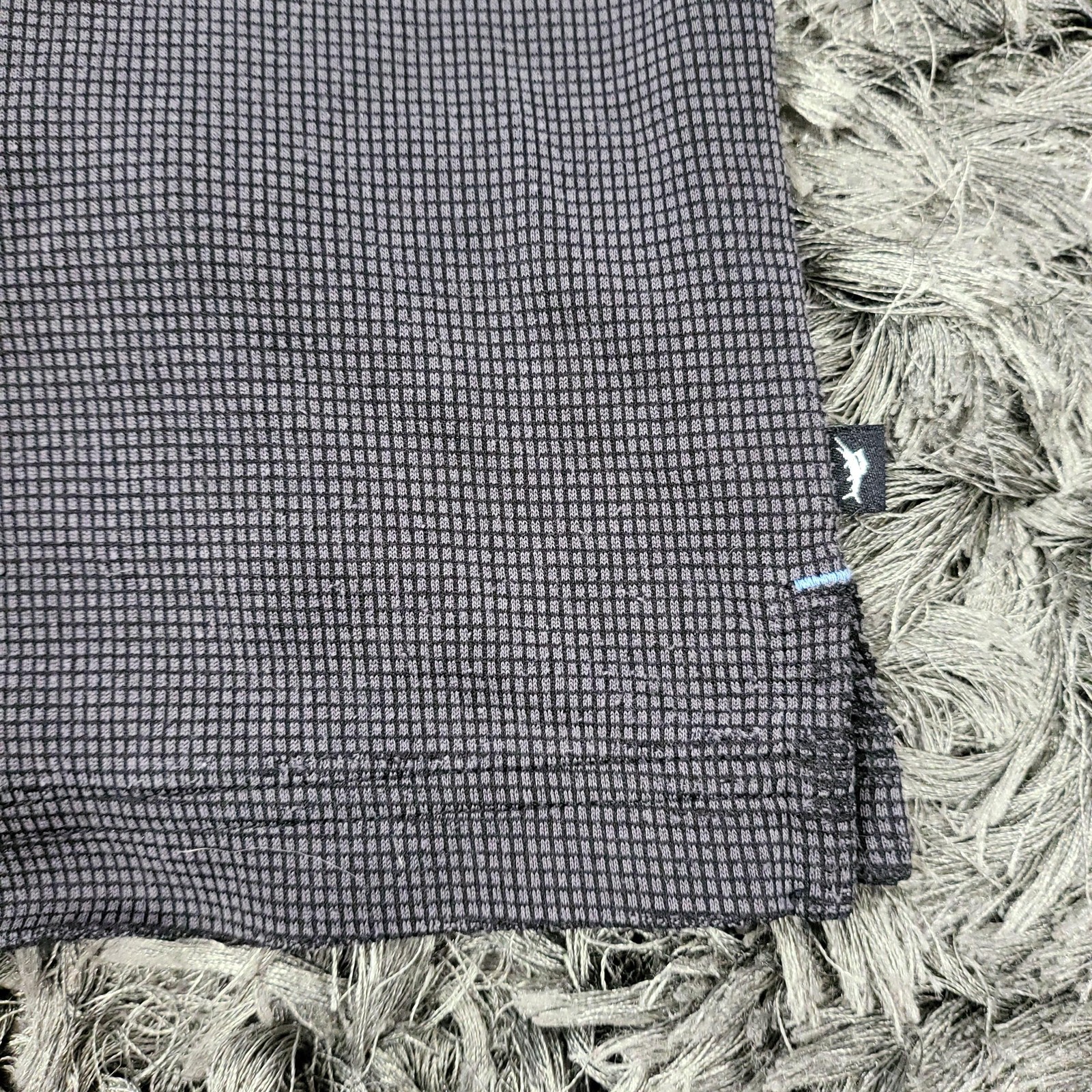 Tommy Bahama Shirt Mens Medium Gray Check Tee Modal Blend Soft Lightweight Flaw
