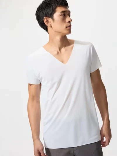 [4PCS SAME COLOR] UNIQLO AIRISM Deodorant Mesh V-Neck T XS-4XL Men 474252 NWT