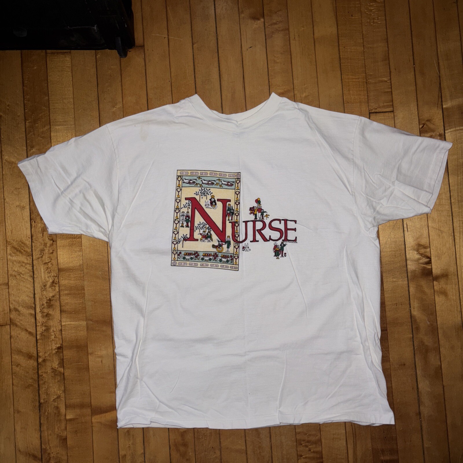 Vtg Graphic Tshirt Nurse 1992 Screen Print Shirt
