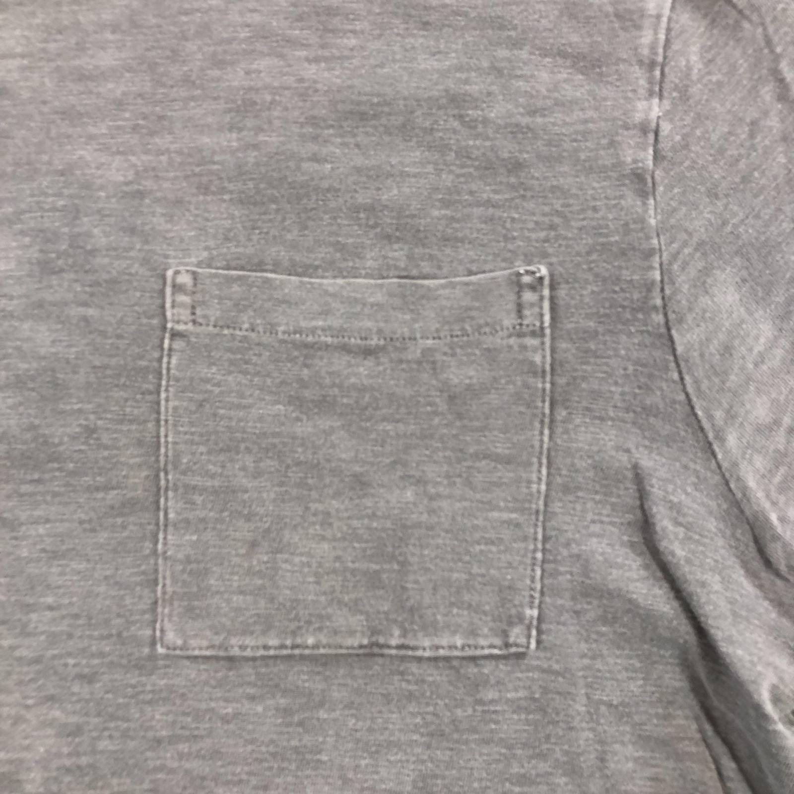 J.Crew Shirt Mens Medium Gray Garment Dyed Pocket Tee Made USA Cotton Basic