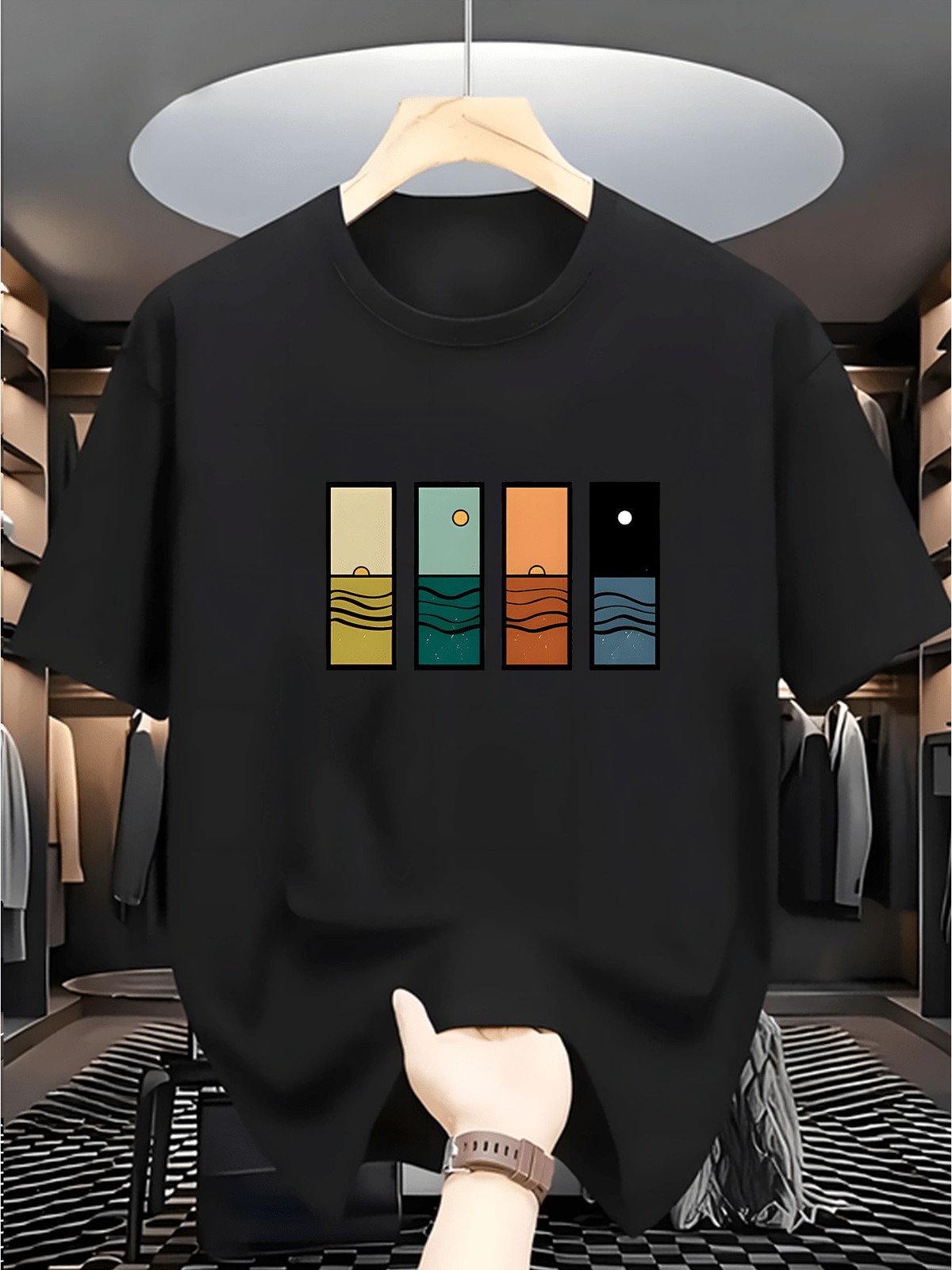 Sunset Graphic T-Shirt Retro Summer Beach Aesthetic Casual Tee