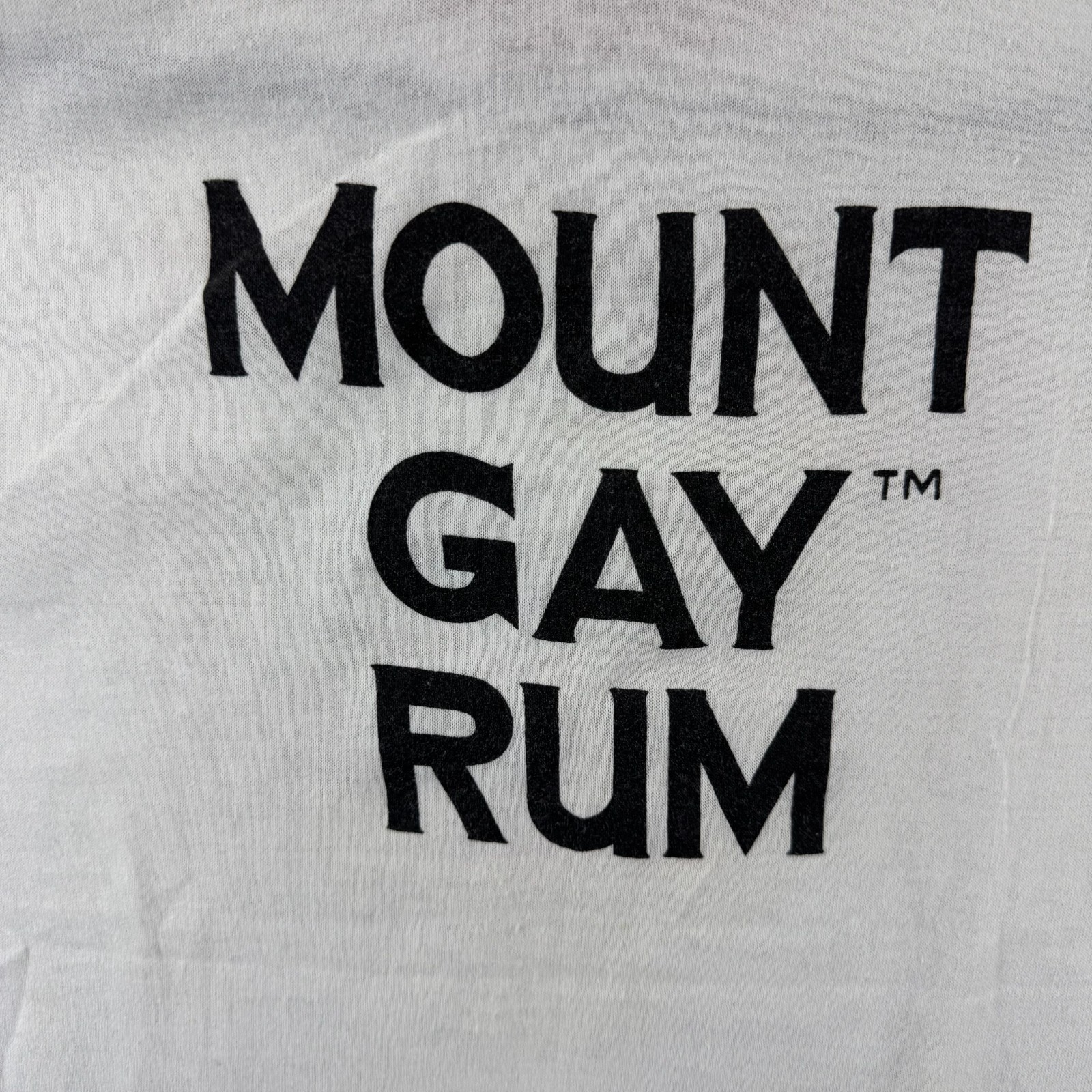 Vintage Mount Gay Rum Shirt Mens Fits Small Ringer 70s 80s Alcohol Promo