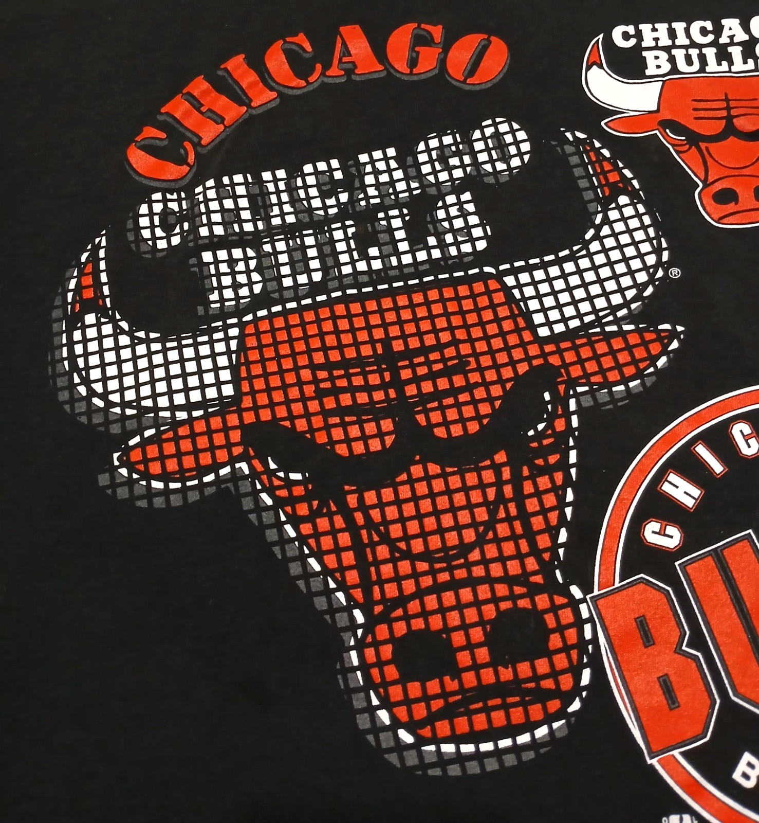 Vintage Chicago Bulls T-Shirt XL Team Rated Boxy Fit Grid Single Stitched 1991
