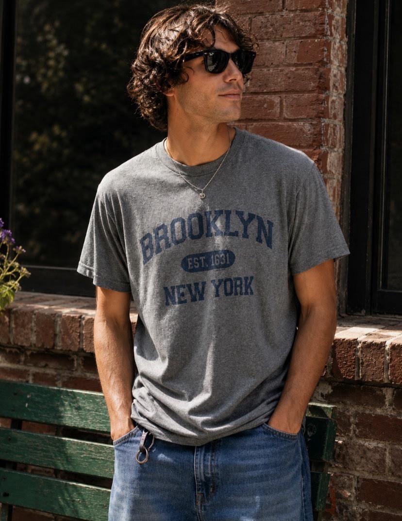 Vintage Brooklyn Est. 1631 Graphic T-Shirt M 90s Y2K Made USA Streetwear Tee