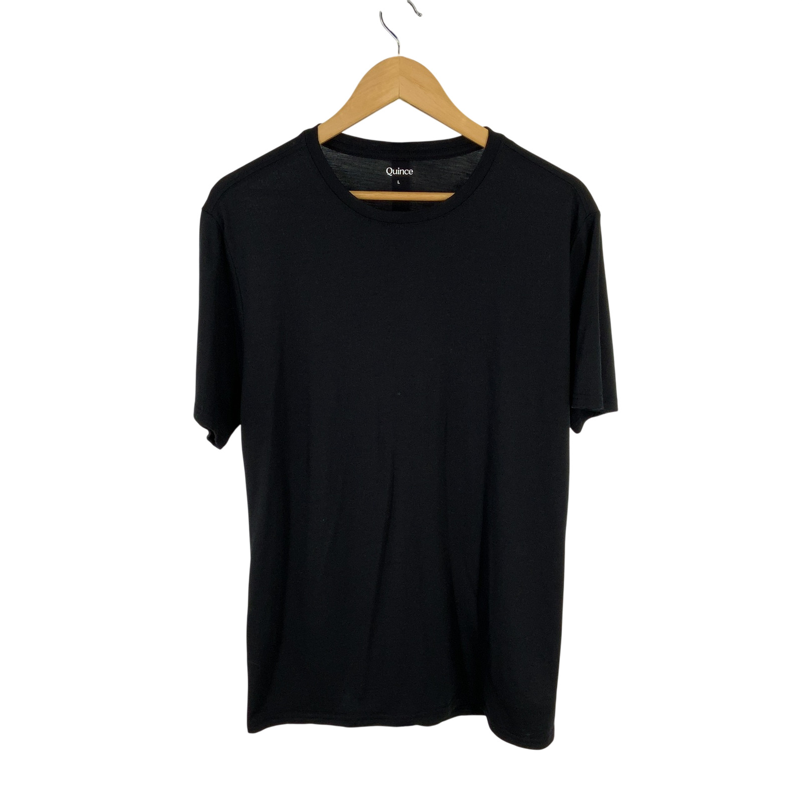 Quince Men 100% Merino Wool All-Season Short Sleeve Base Layer Tee Black L