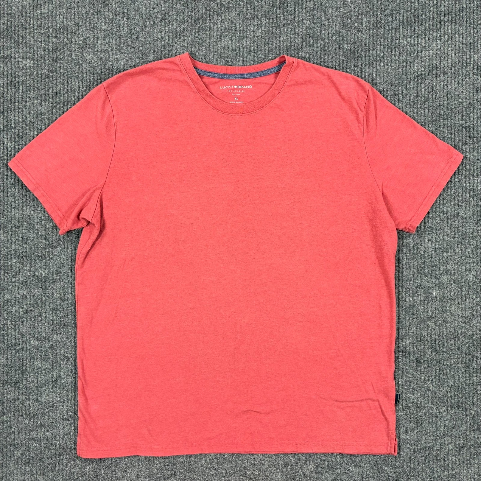 Lucky Brand Mens XL Coral Heather Crew Neck Short Sleeve Casual T Shirt