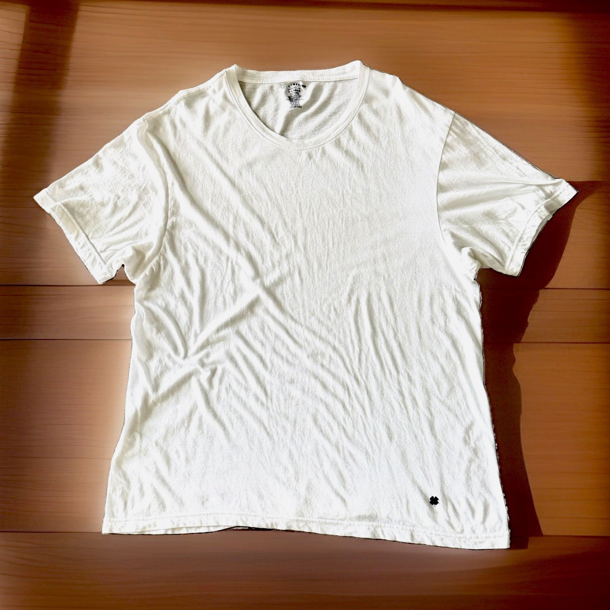LUCKY 🍀 BRAND CREWNECK CLASSIC WHITE T-SHIRT SLIM FIT MENS SIZE XL