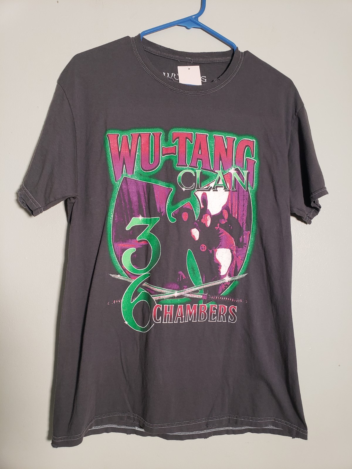 Wu Tang Clan 36 Chambers Shirt Enter The Wu Tang Tee Size Small Distressed Grey