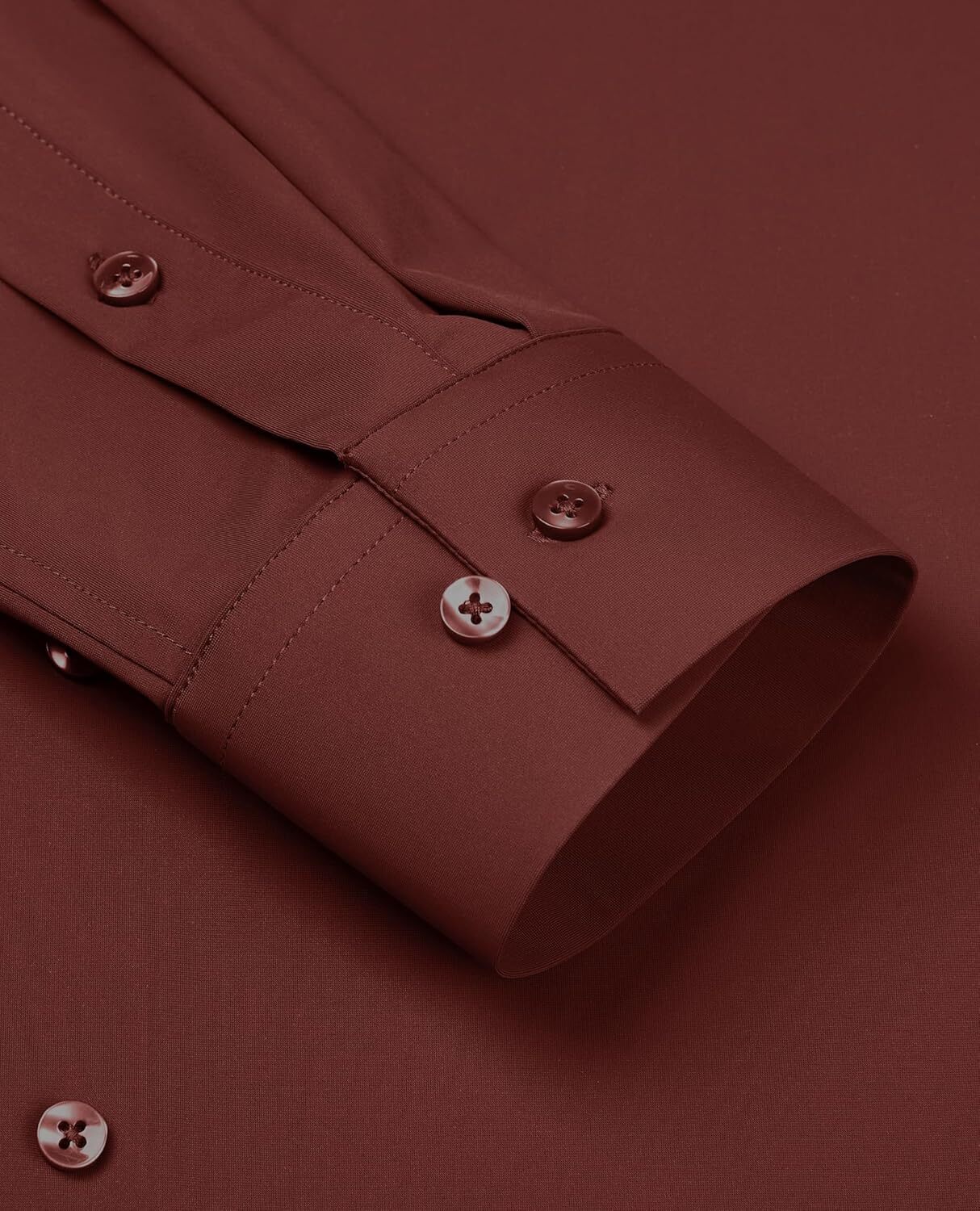 Stretch Slim Fit Wrinkle Free Long Sleeve Dress Shirt for Men Button Down