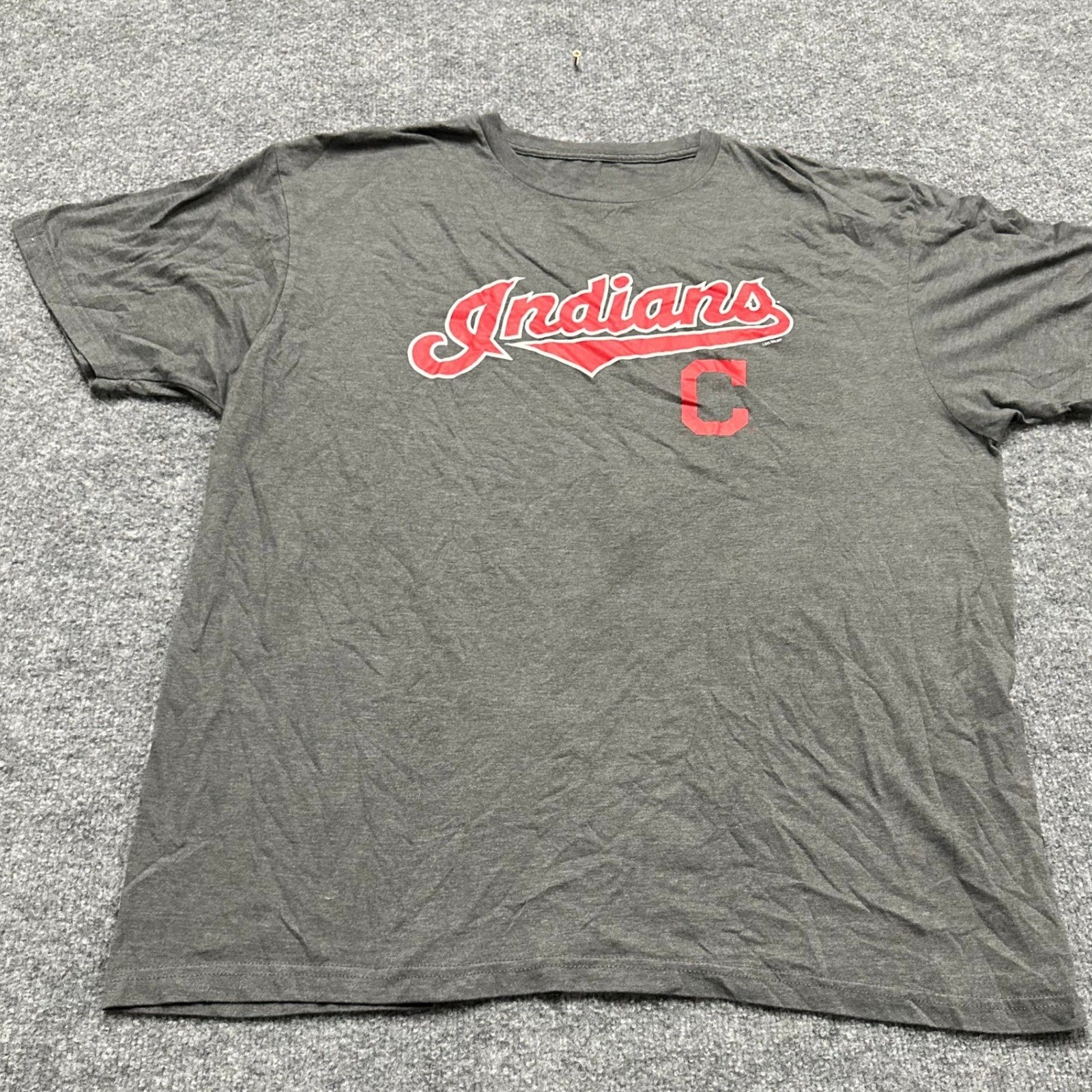 Genuine Merchandise T-Shirt Mens 2XL Charcoal Gray Cleveland Indians MLB Graphic