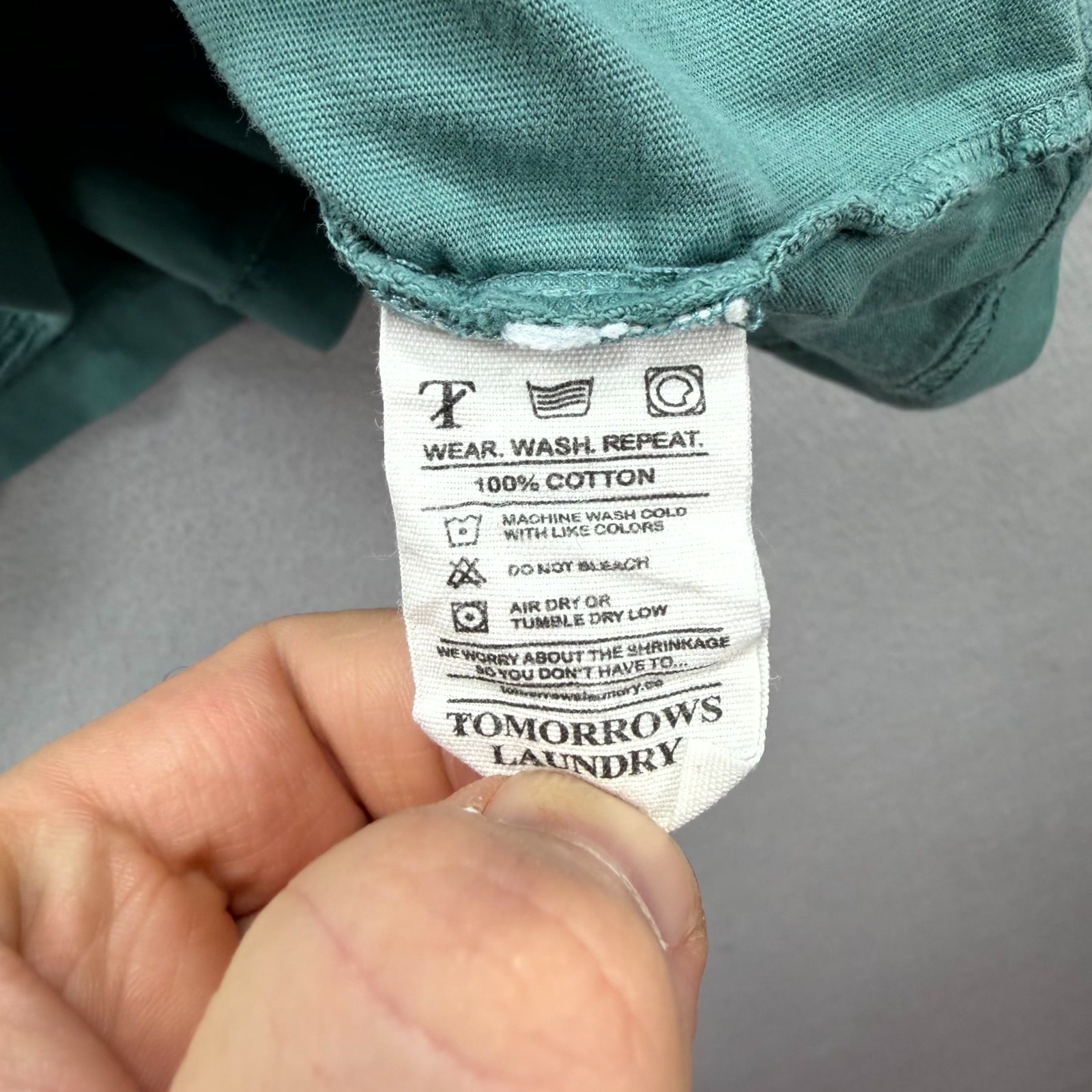Tomorrows Laundry Classic Essential T-Shirt Mens XXL Teal Everyday Wear Crew